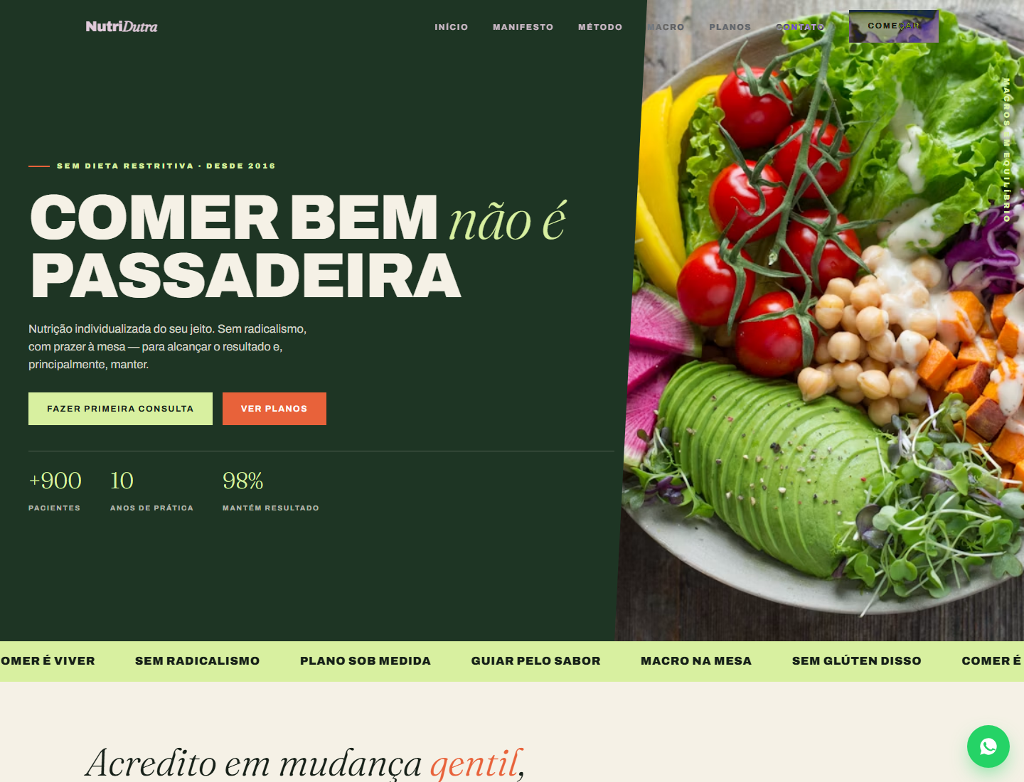 Projeto conceitual Nutri Dutra