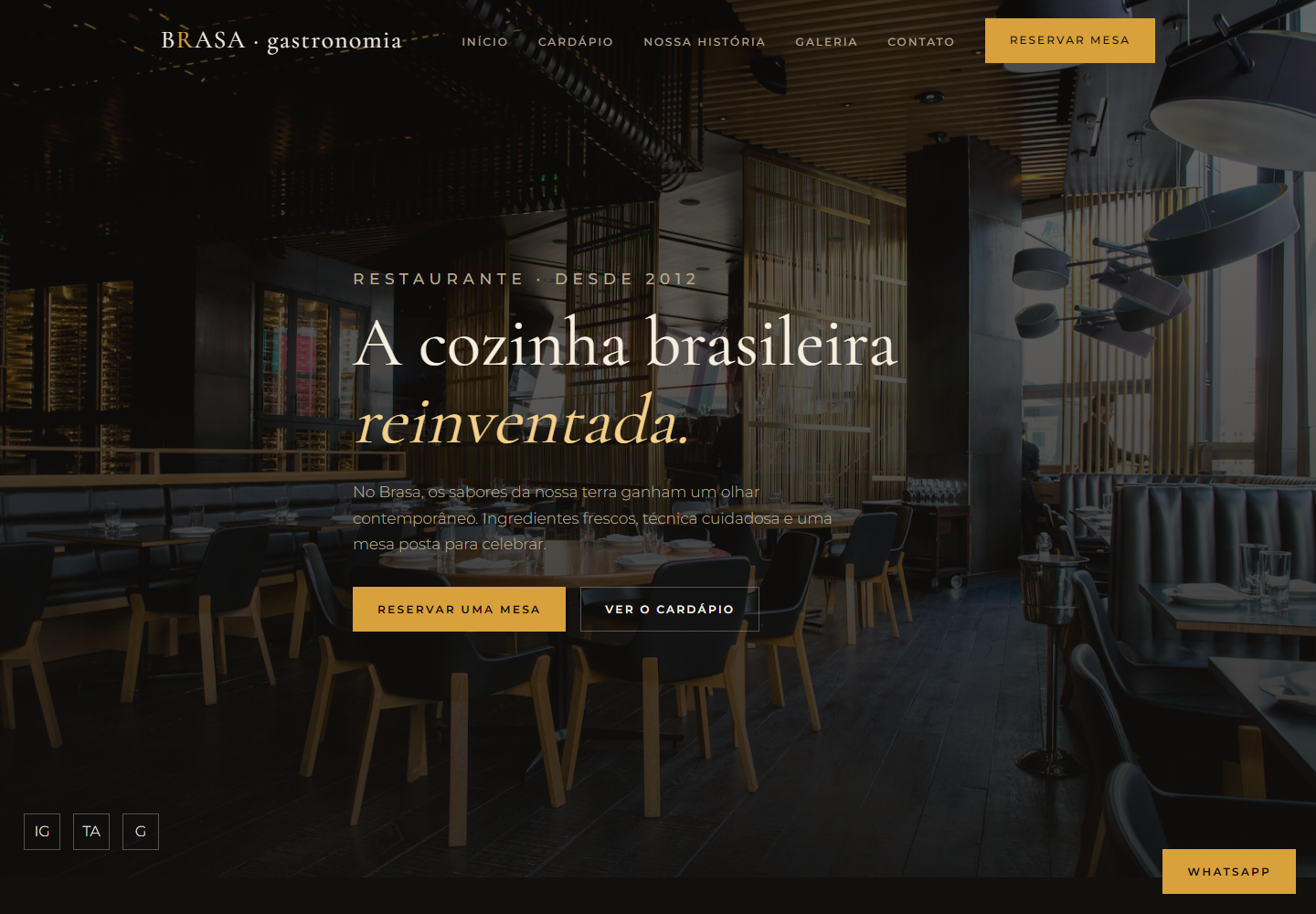 Projeto conceitual Brasa Restaurante