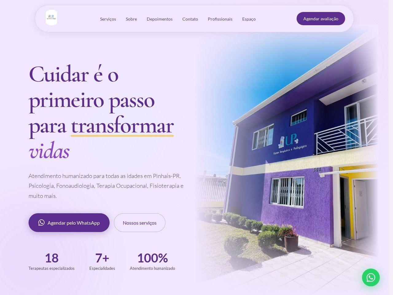 Site UP Espaço Terapêutico